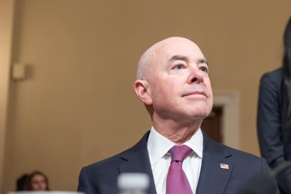 United States Secretary of Homeland Security Alejandro Mayorkas at a House Committee on Homeland Security hearing titled 