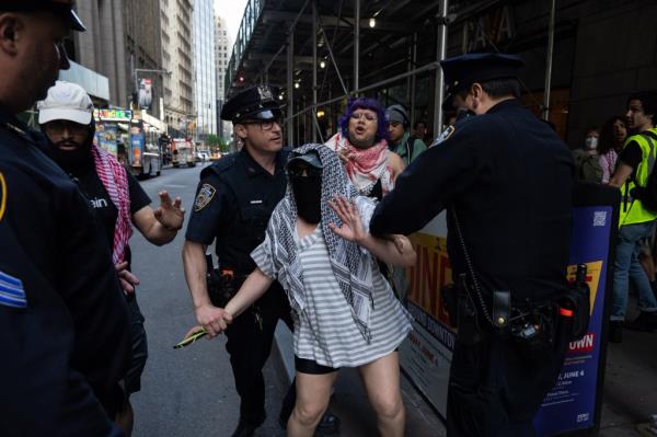 At least two people were arrested in the mayhem, though it wasn't clear whether they were charged or issued any summonses.