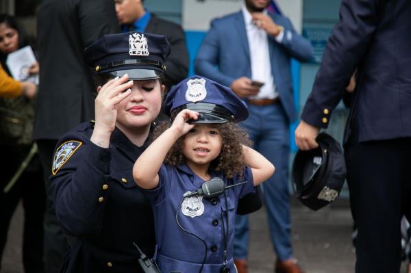 New NYPD cop Nathalie Rivera with her 4-year-old daughter, Annalee Perez.