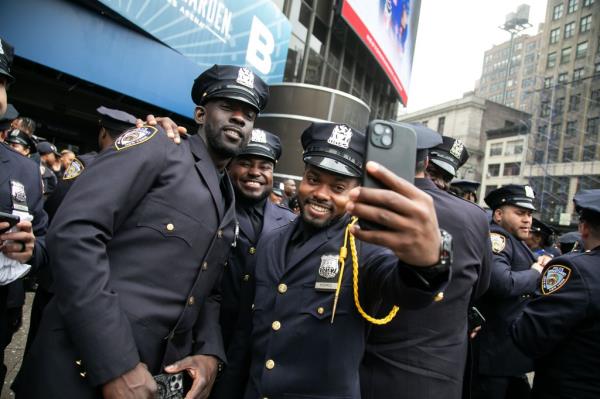 New NYPD cops after graduation.