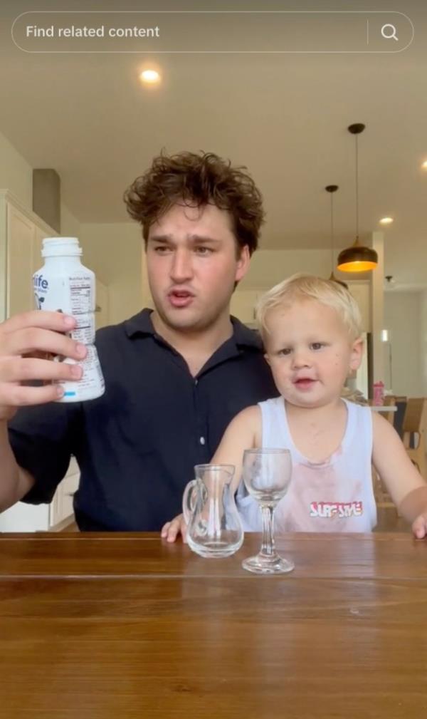 Chris Roo<em></em>ney with nephew in TikTok