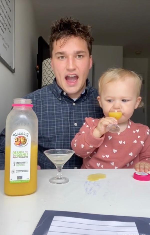 Chris Roo<em></em>ney and nephew in TikTok