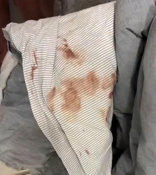 When they returned from their vacation, the couple found their home a mess, including dirty duvet covers.