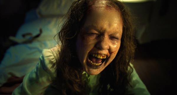 Girl screaming in The Exorcist Believer.