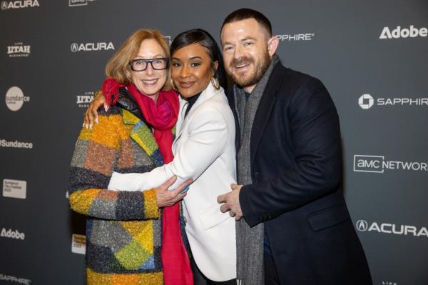 (L-R) Michelle Satter, A.V. Rockwell, and Michael Latt attend the 2023 Sundance Film Festival 