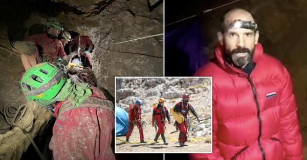 Trapped caver