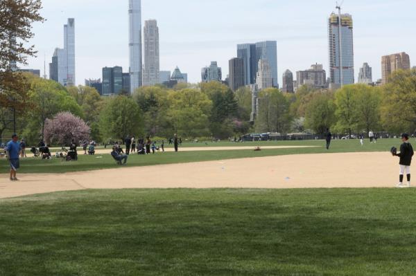 Kids playing ba<em></em>seball in Central Park.