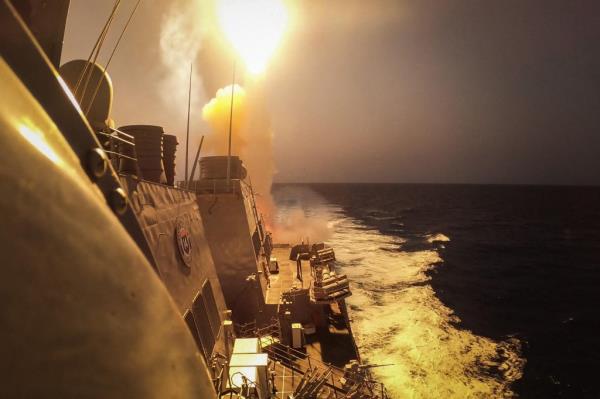 Navy fires on Houthis