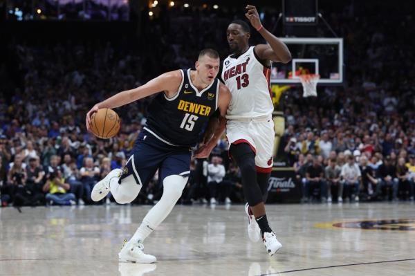 Nikola Jokic finished with 41 points in the Nuggets' Game 2 loss to the Heat on June 4.