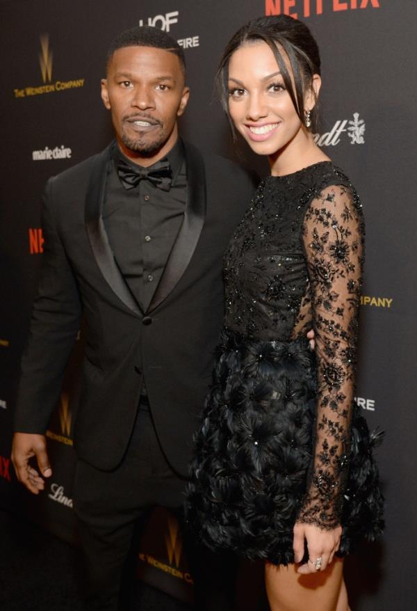 Foxx and his daughter, Corrine, at a 2016 Golden Globes After Party. 