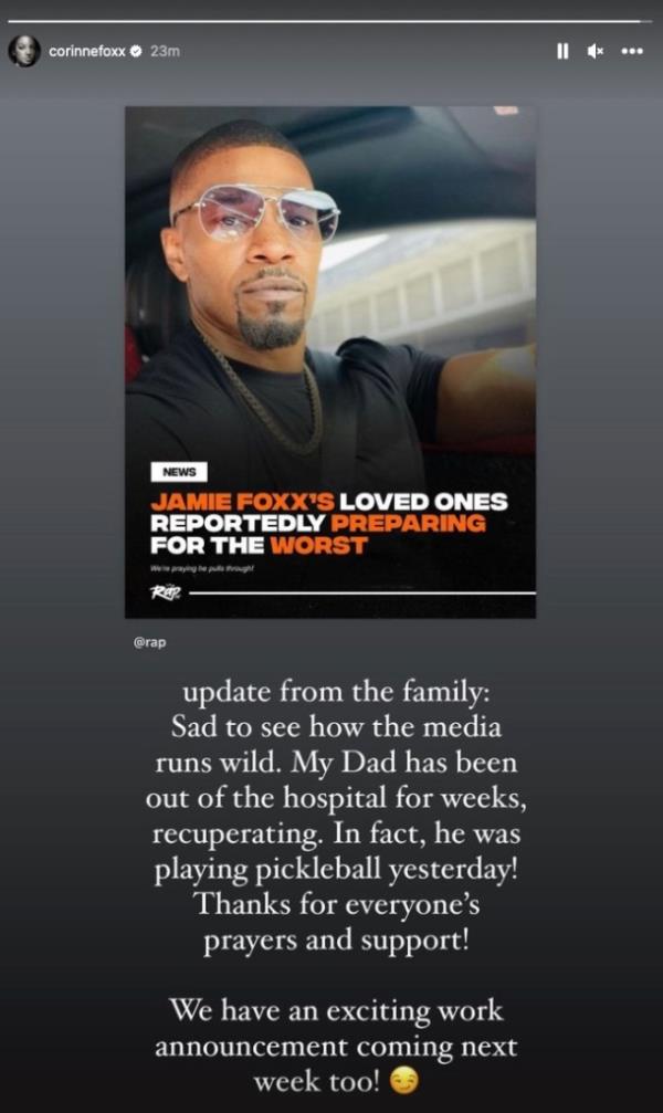 Jamie Foxx is ‘Not 100%’ better after recent undisclosed medical complication