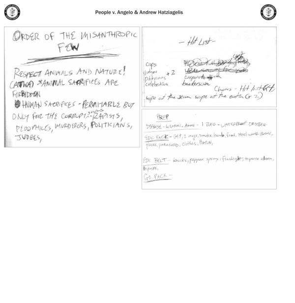 Hit list kept by Queens brothers.