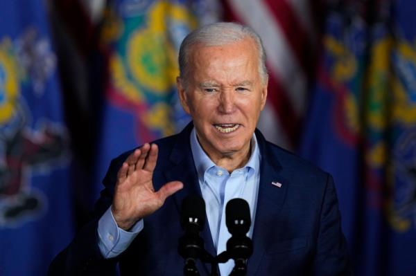 President Joe Biden speaks during a campaign event in Scranton, Pa., April 16, 2024.