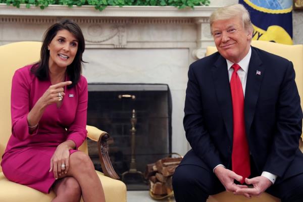 Nikki Haley and Do<em></em>nald Trump