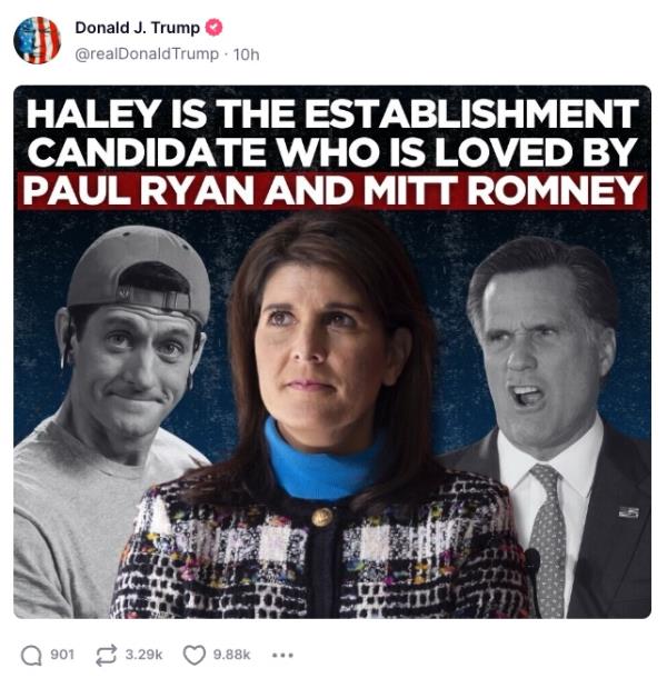Do<em></em>nald Trump's attack on Nikki Haley