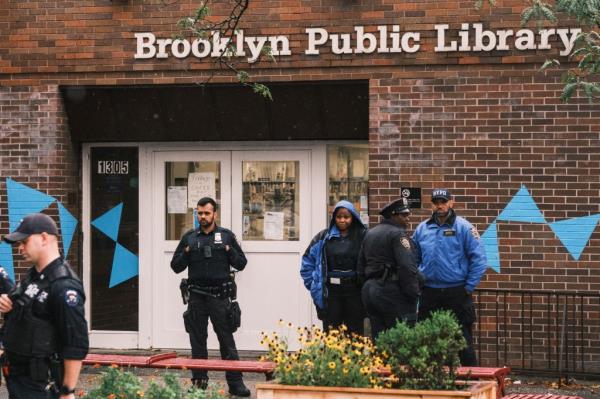 The NYPD said the bomb threat at Brooklyn Public Library's Cortelyou branch was sent from an email account in Buffalo.