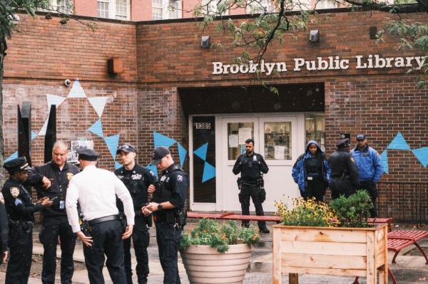 The NYPD said the bomb threat at Brooklyn Public Library's Cortelyou branch was sent from an email account in Buffalo.