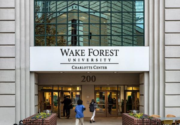 Wake Forest University campus is pictured.