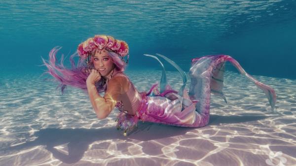 A mermaid underwater. 
