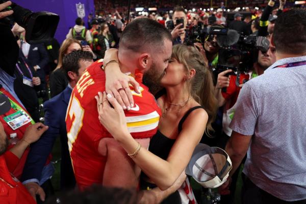 Romance rumors first began to swirl around Kelce and Swift this past summer the the Super Bowl champ revealed during an appearance on the Pat McAfee Show that he invited the singer to one of his games at Arrowhead stadium after failing to give her his number during her stop in Kansas City for her Era's Tour. 