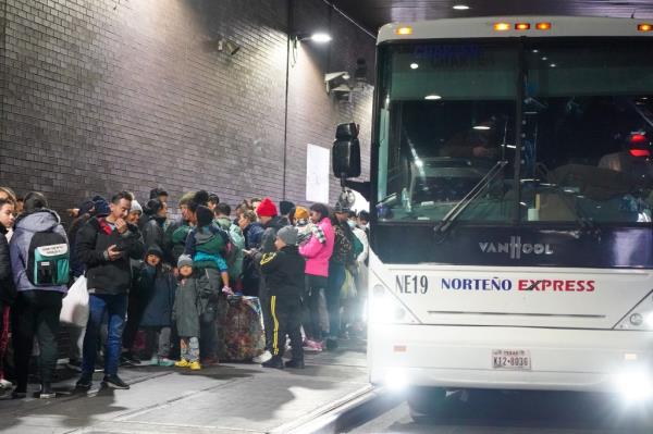 Migrants arriving in NYC. 