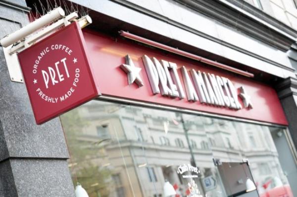 Mandatory Credit: Photo by Niviere David/ABACAPRESS.COM/Shutterstock (13912298i) A shop sign of PRET A MANGER Store, on May 07, 2023 in London, England. Shop Signs - London, ENGLAND - 11 May 2023
