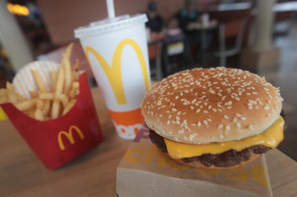 A Quarter Pounder with cheese meal from a McDonald's.