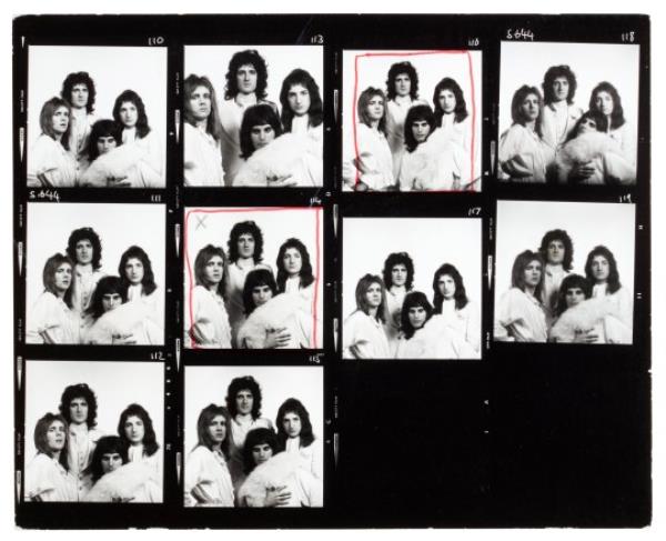 11 co<em></em>ntact sheets from Mick Rock?s photoshoot for Queen II, the band?s second studio album, released in 1974 est. ?5,000 - ?7,000