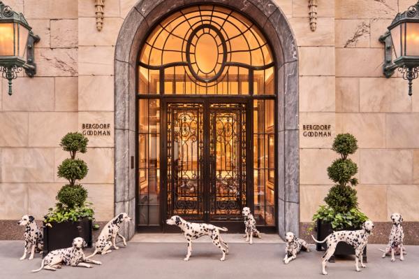 Eight Dalmatians dazzled on Fifth Avenue for a shoot at New York’s most ico<em></em>nic luxury department store, Berdorf Goodman.