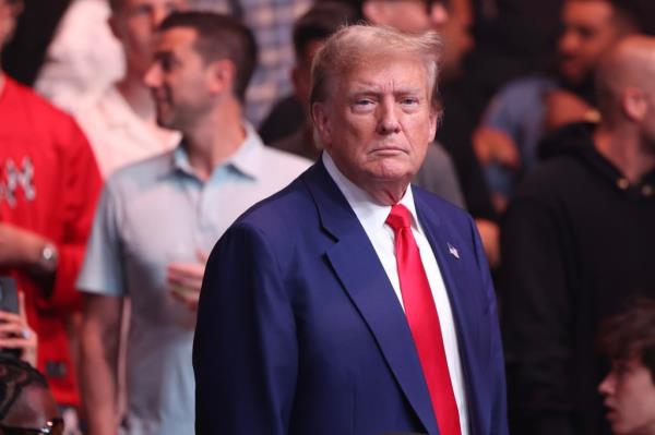 Former U.S. President Do<em></em>nald Trump attends UFC 302 at Prudential Center on June 01, 2024 in Newark, New Jersey