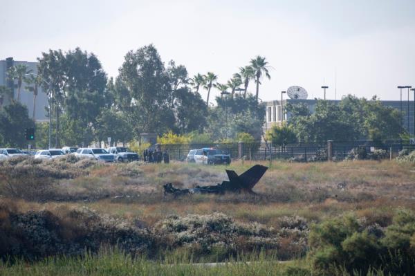 the crash site and plane are pictured