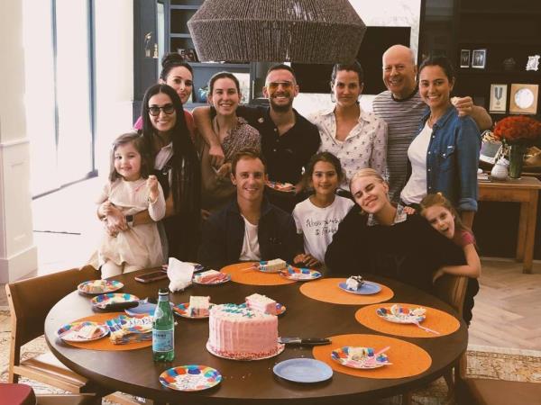 Bruce Willis with his family.