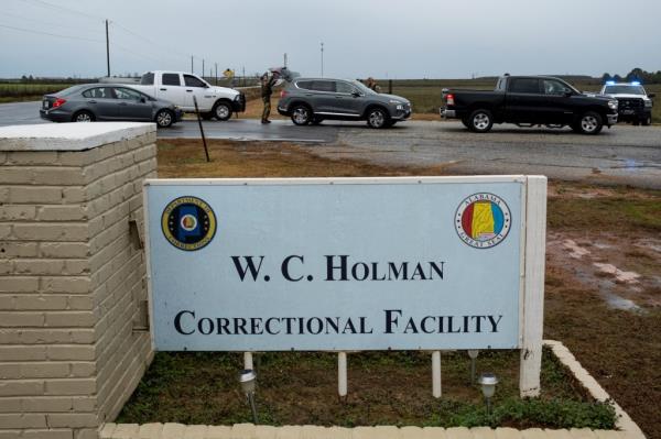 Sign outside W.C. Holman Correctio<em></em>nal Facility in Atmore, Ala.