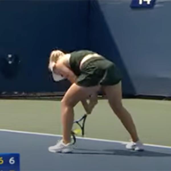 Australian tennis player Daria Saville viciously destroyed her racket after losing her first round match at the US Open on August 27, 2024.