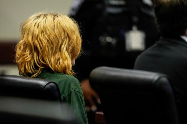 Colt Gray sits in the Barrow County courthouse, Sept. 6, 2024, in Winder, Ga. 