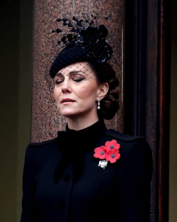 Princess Catherine, dressed in black, attending the Natio<em></em>nal Service of Remembrance at The Cenotaph, Lo<em></em>ndon in 2024