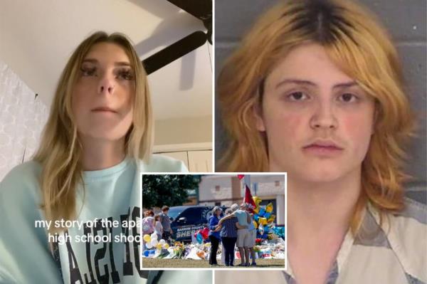 独家｜校园枪手柯尔特·格雷用枪指着乔治亚州的一名少女，她被警察推到了安全地带