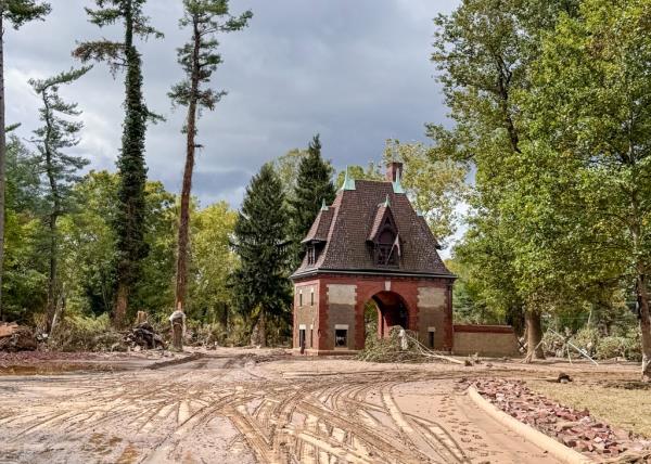 This is a recent photo of the Biltmore mansion following the hurricane. Fortunately, the home largely went unscathed 