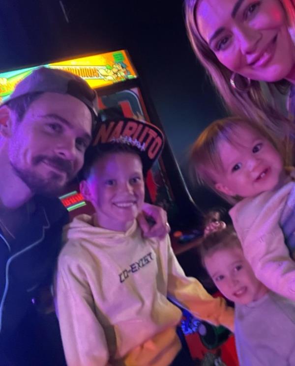 Hilary Duff with partner and children