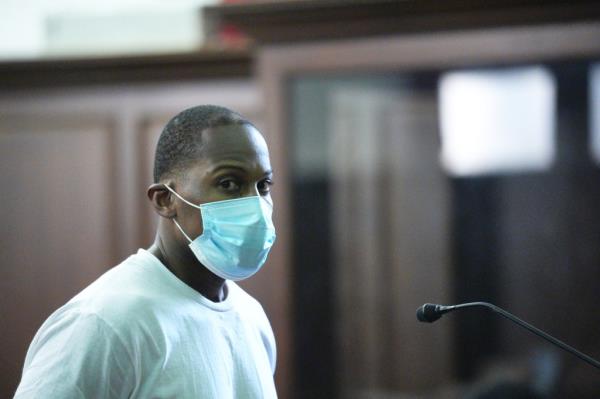 Tyshaun Watson is arraigned in Manhattan Criminal court after he was arrested for attacking a pizzeria worker and allowing his pit bull to atack him after the employee asked him to take the dog outside.