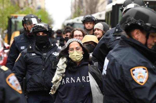 NYPD takes position on Columbia University's campus.