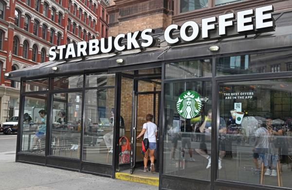Real estate images of the Starbucks coffee house, (pictured) located in Astor Place in the East Village of New York City. 