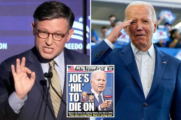 议长约翰逊对民主党掩盖拜登的调查，暗示共和党将挑战取代他的努力