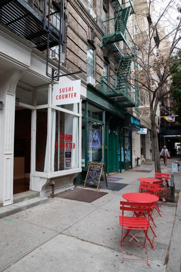 The Sushi Counter storefront in the West Village. 