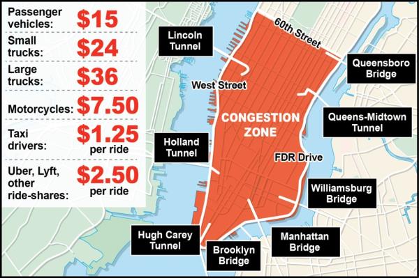 A map of the MTA's co<em></em>ngestion pricing plan for Manhattan.