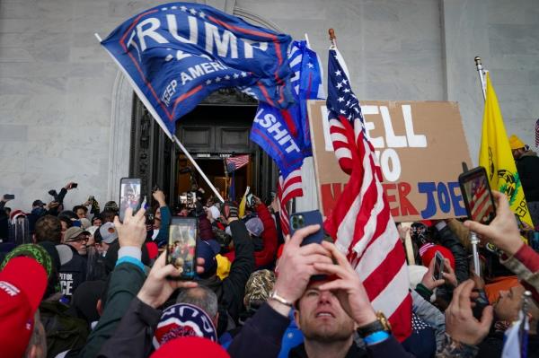 Insurrections loyal to President Do<em></em>nald Trump riot outside the Capitol, Jan. 6, 2021.
