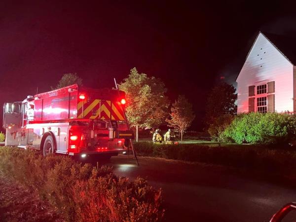 A firetruck at Carrie Underwood's home