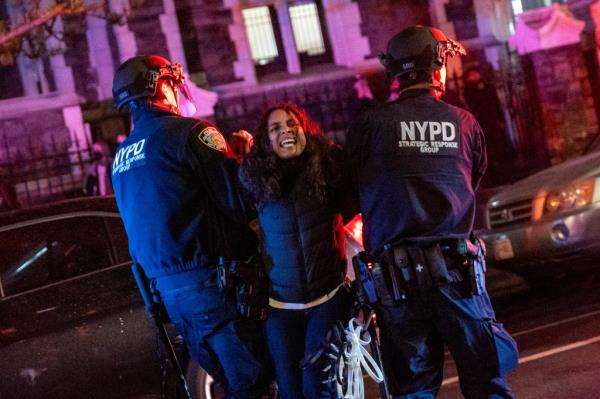 Police arrest protesters during pro-Palestinian demo<em></em>nstrations at The City College Of New York 