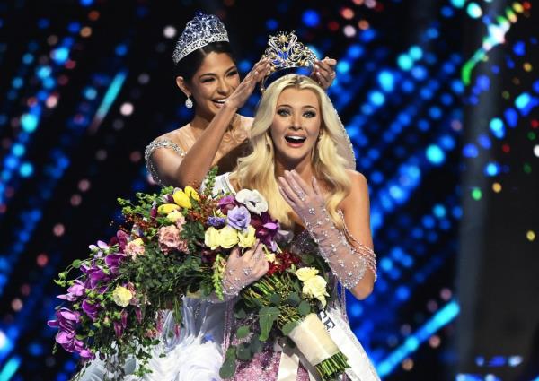 The newly crowned Miss Universe 2024, Victoria Kjaer Theilvig from Denmark, reacts after winning the 73rd edition of the Miss Universe pageant in Mexico City on November 16, 2024.