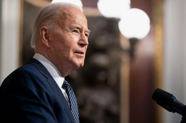 United States President Joe Biden speaks on lowering healthcare costs during an event in the Indian Treaty Room in the Eisenhower Executive Office Building on the White House Campus in Washington, DC.</p>

<p>　　